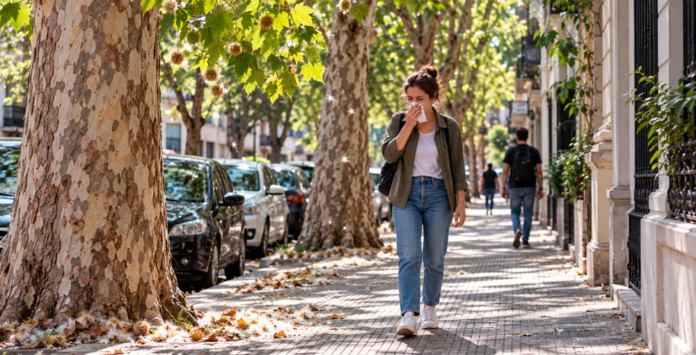Alerta por alergias estacionales en CABA ante el aumento del polen del plátano durante la primavera y recomendaciones para prevenir síntomas respiratorios