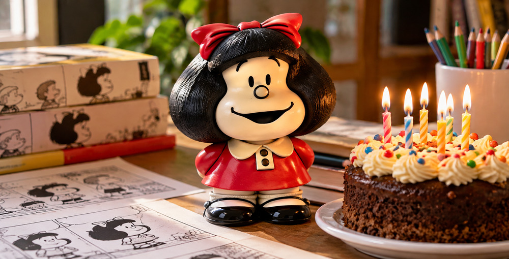 Aniversario de Mafalda, el histórico personaje creado por Quino que debutó en la revista Primera Plana el 29 de septiembre de 1964 y se convirtió en un símbolo de la historieta argentina vinculado con Buenos Aires.