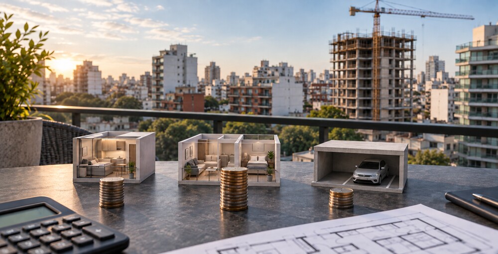 Comparación de la rentabilidad de monoambientes, departamentos de dos ambientes y cocheras como alternativas de inversión en CABA