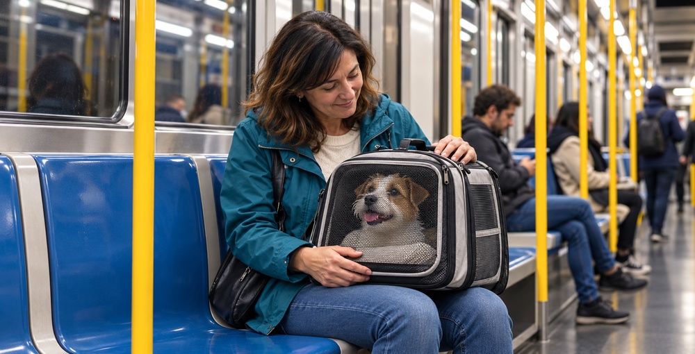 Mascotas en el transporte público de CABA, requisitos y horarios para viajar con perros y gatos en subte y restricciones en colectivos y trenes metropolitanos.