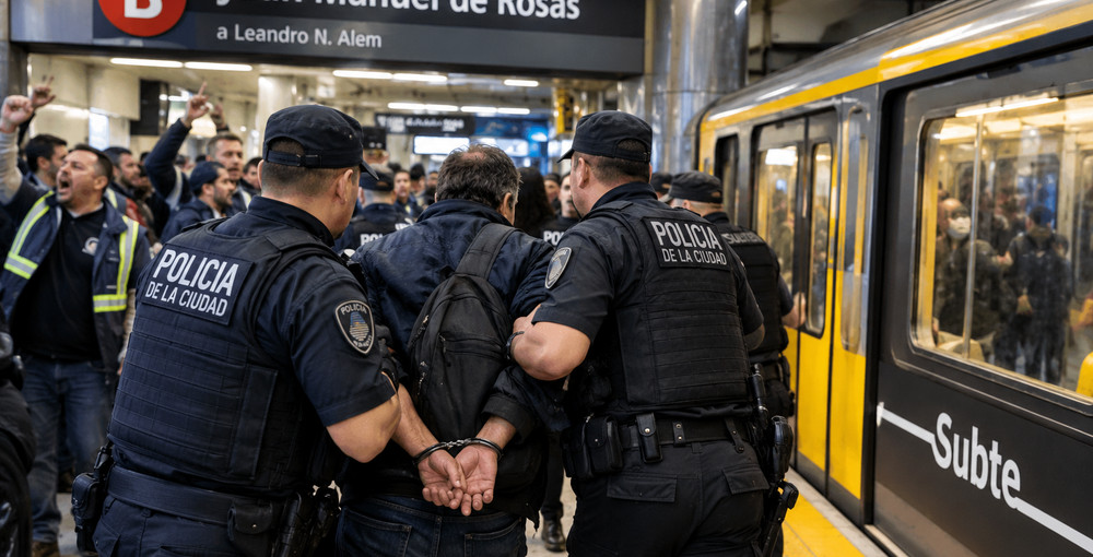 Paro de subtes en Buenos Aires del 20 de octubre de 2026, con detenciones de metrodelegados, intervención policial e interrupciones del servicio en toda la red.